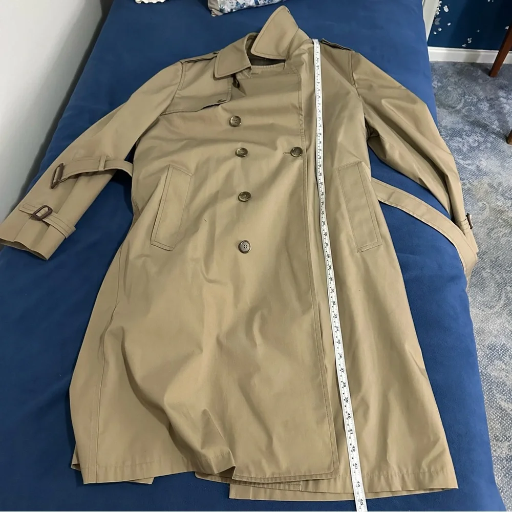 Vintage LONDON FOG Maincoats Mens Removable Liner Belted Trench Overcoat 42 Reg - Picture 15 of 16